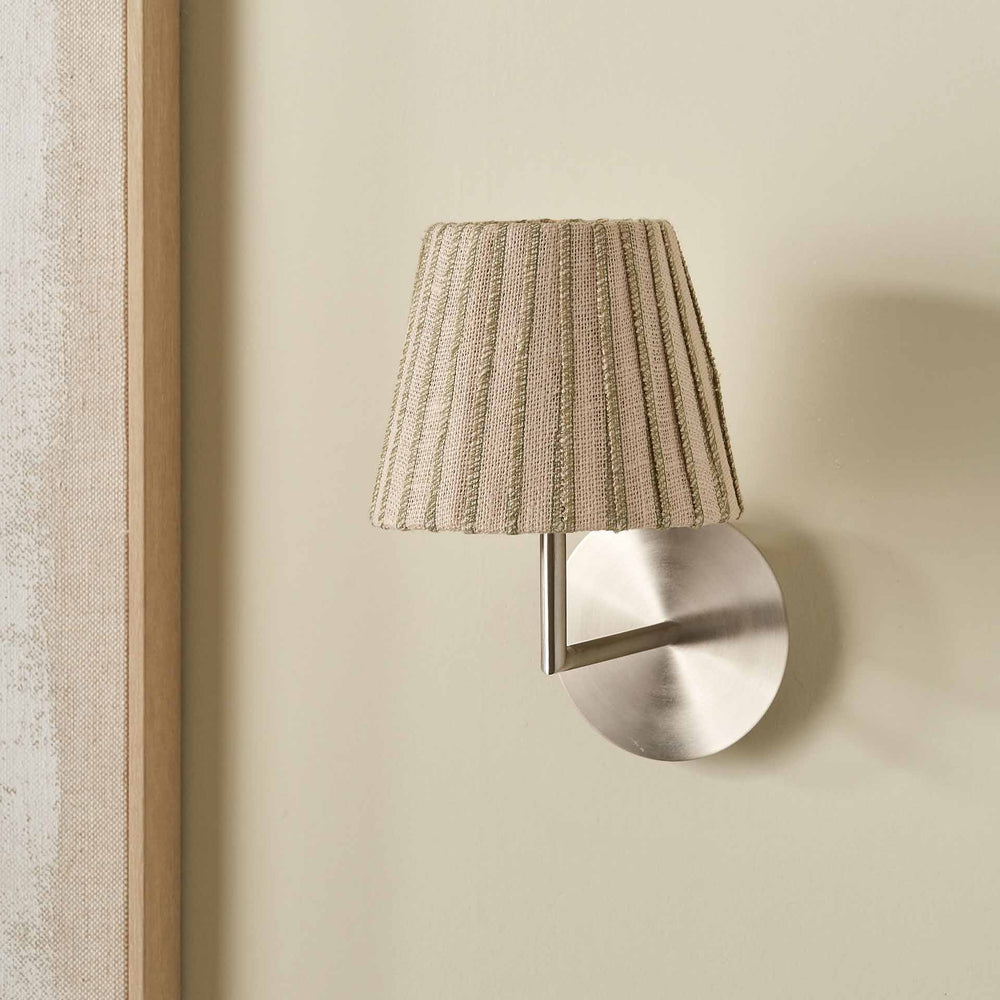 Callie Natural Jute and Olive Stitched Ribbon Lampshade