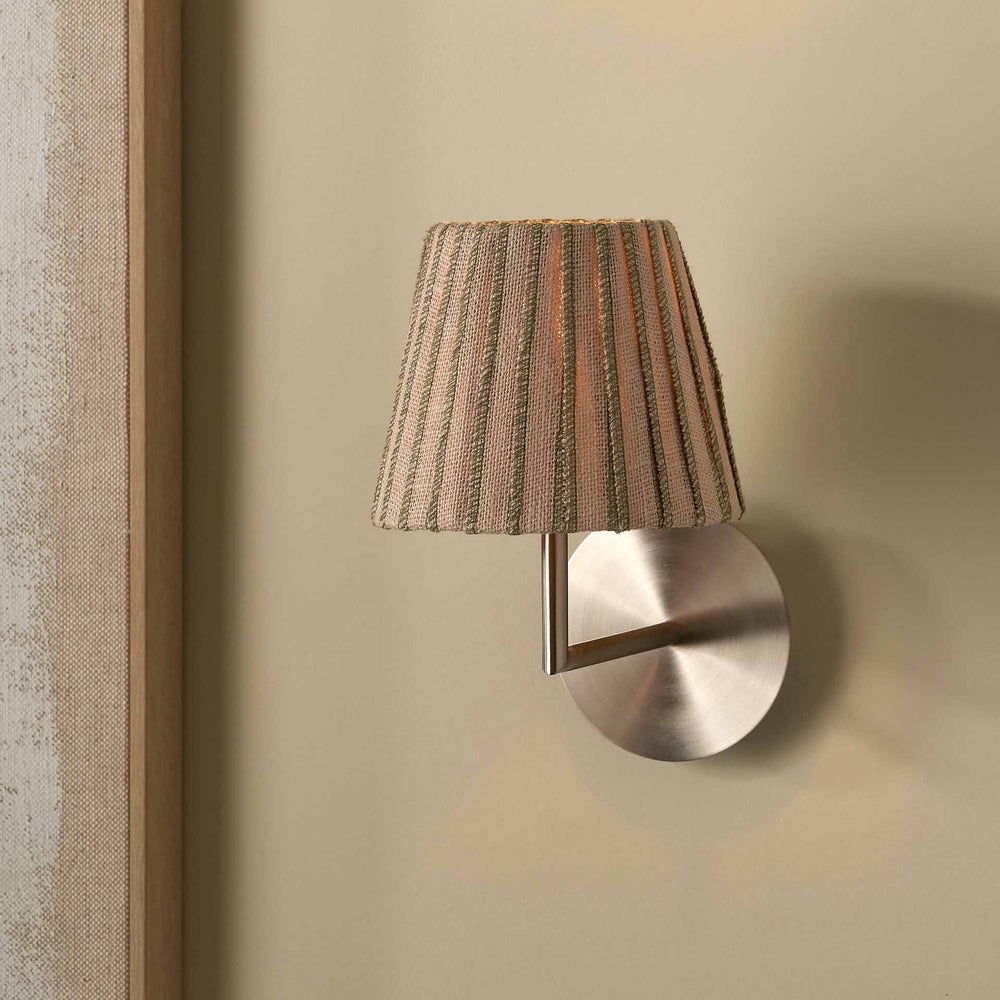 Callie Natural Jute and Olive Stitched Ribbon Lampshade