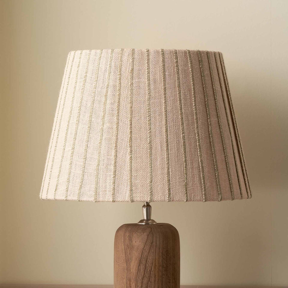 Callie Natural Jute and Olive Stitched Ribbon Lampshade