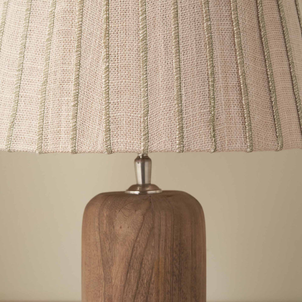 Callie Natural Jute and Olive Stitched Ribbon Lampshade