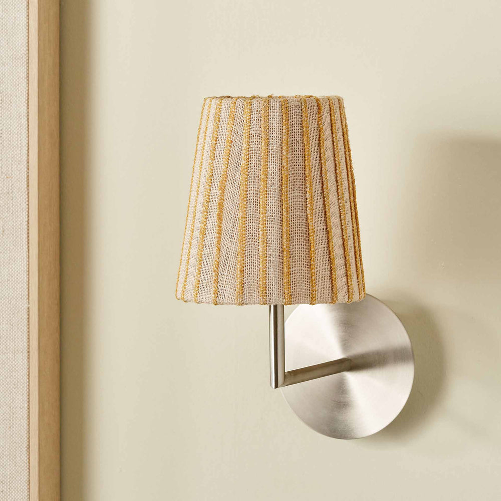 Callie Natural Jute and Yellow Stitched Ribbon Lampshade