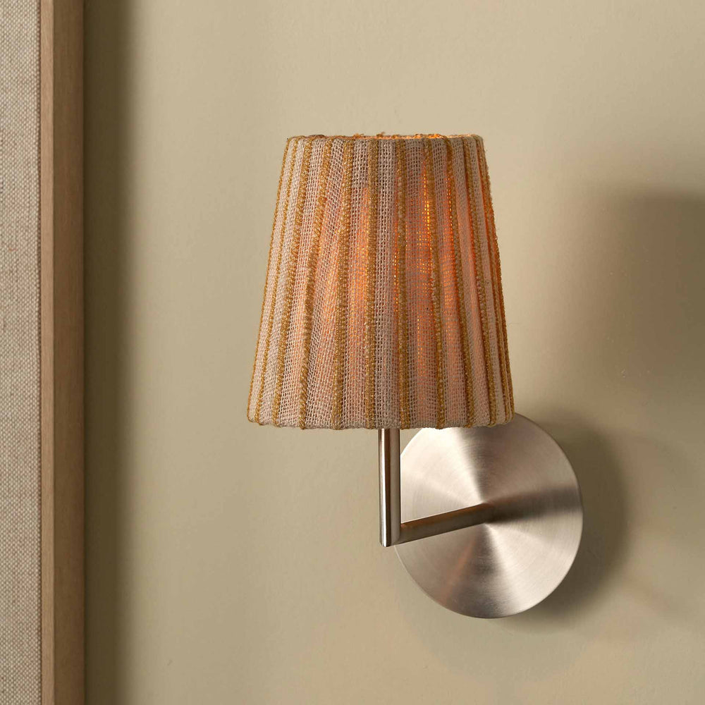 Callie Natural Jute and Yellow Stitched Ribbon Lampshade