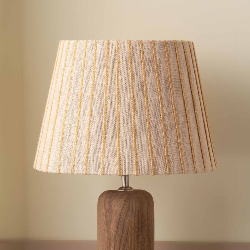Callie Natural Jute and Yellow Stitched Ribbon Lampshade