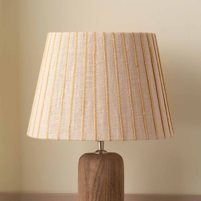 Callie Natural Jute and Yellow Stitched Ribbon Lampshade