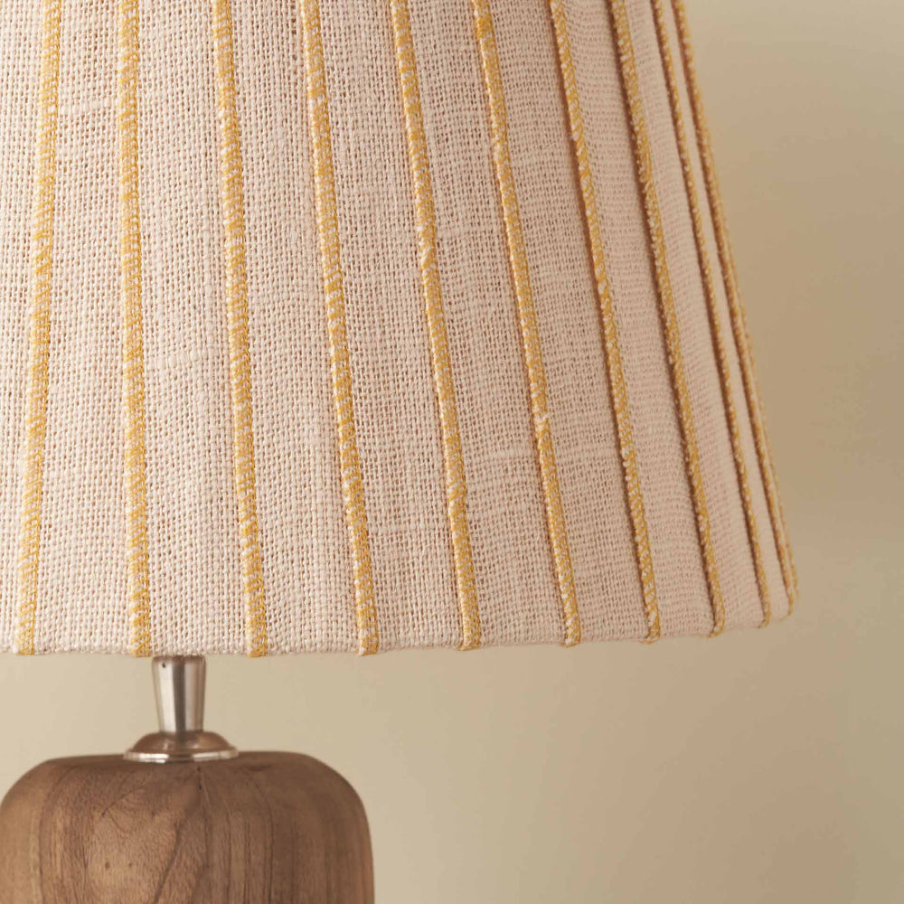 Callie Natural Jute and Yellow Stitched Ribbon Lampshade