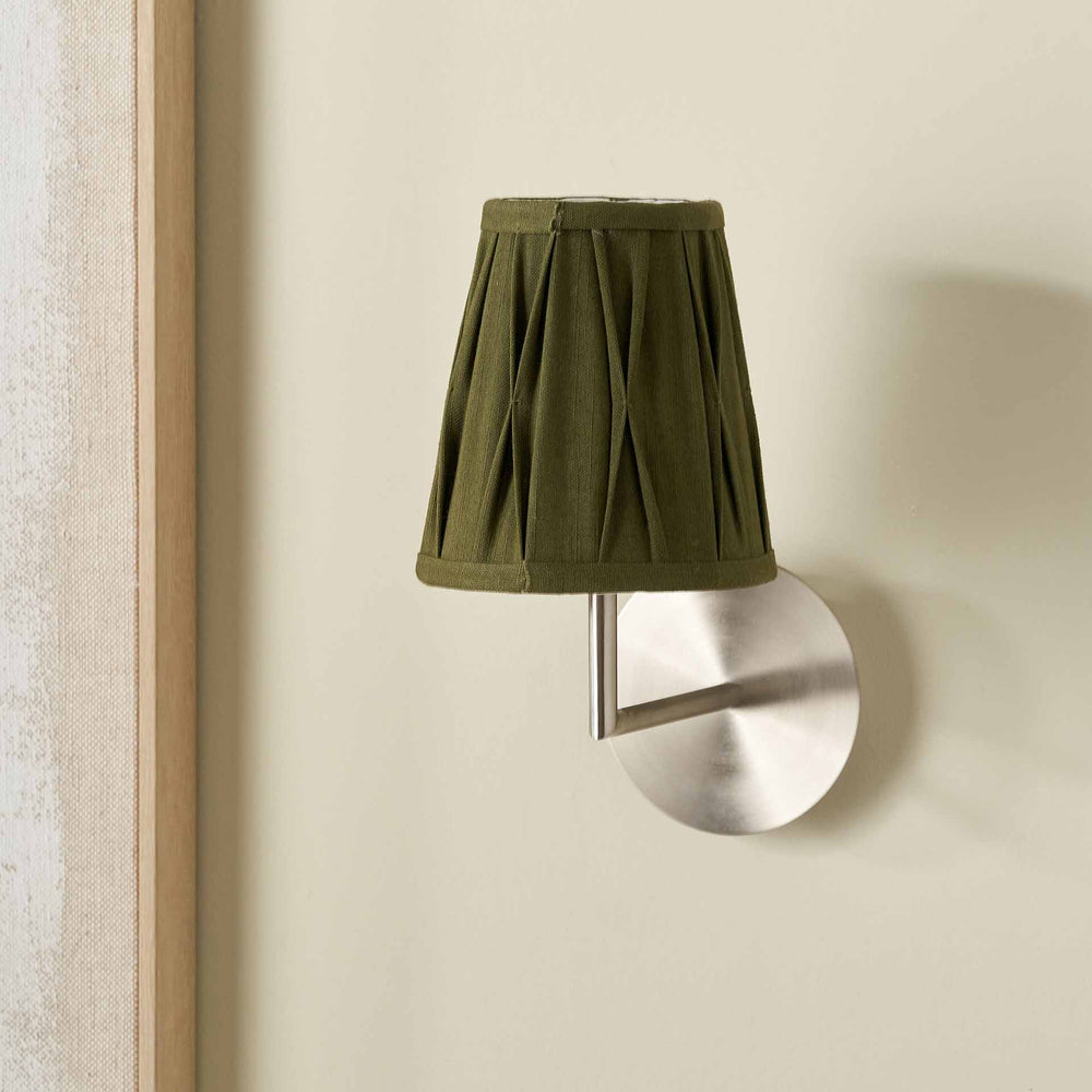 Jani Olive Cotton Pinch Pleat Tapered Lampshade
