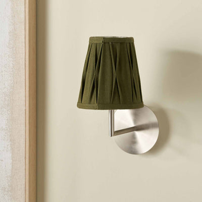 Jani Olive Cotton Pinch Pleat Tapered Lampshade