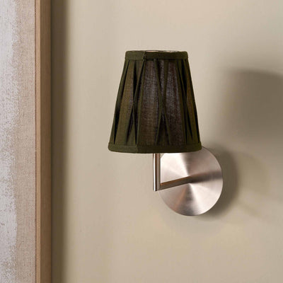 Jani Olive Cotton Pinch Pleat Tapered Lampshade