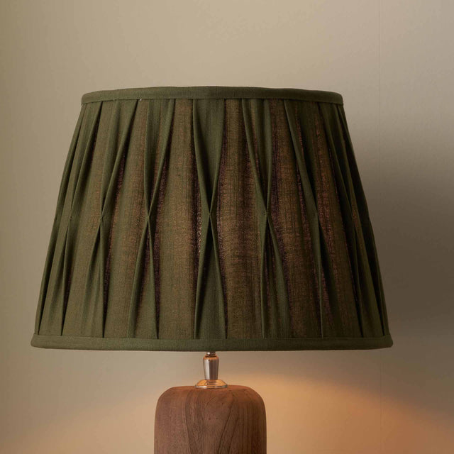 Jani Olive Cotton Pinch Pleat Tapered Lampshade