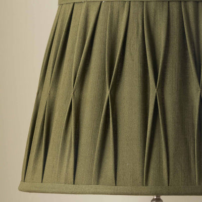 Jani Olive Cotton Pinch Pleat Tapered Lampshade