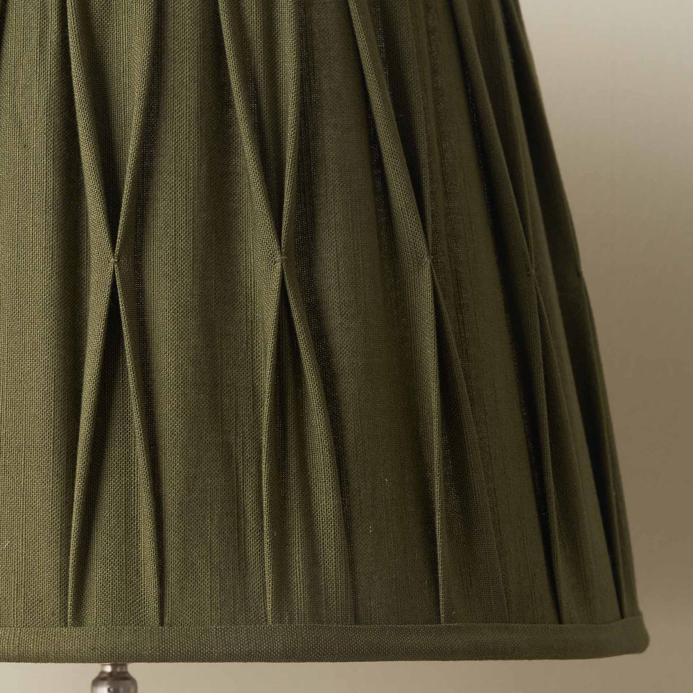 Jani Olive Cotton Pinch Pleat Tapered Lampshade