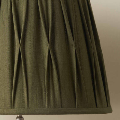 Jani Olive Cotton Pinch Pleat Tapered Lampshade
