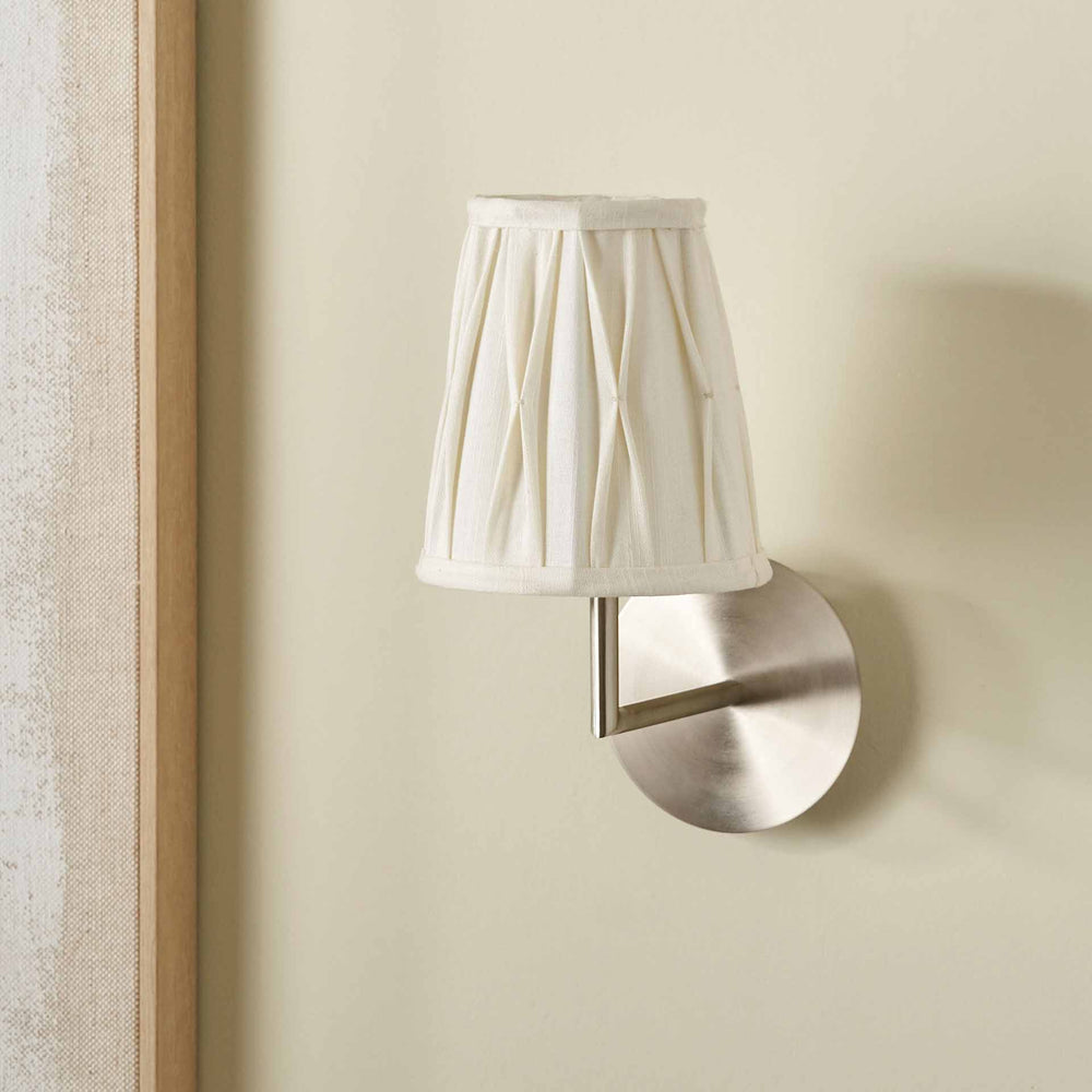 Jani White Linen Cotton Pinch Pleat Tapered Lampshade