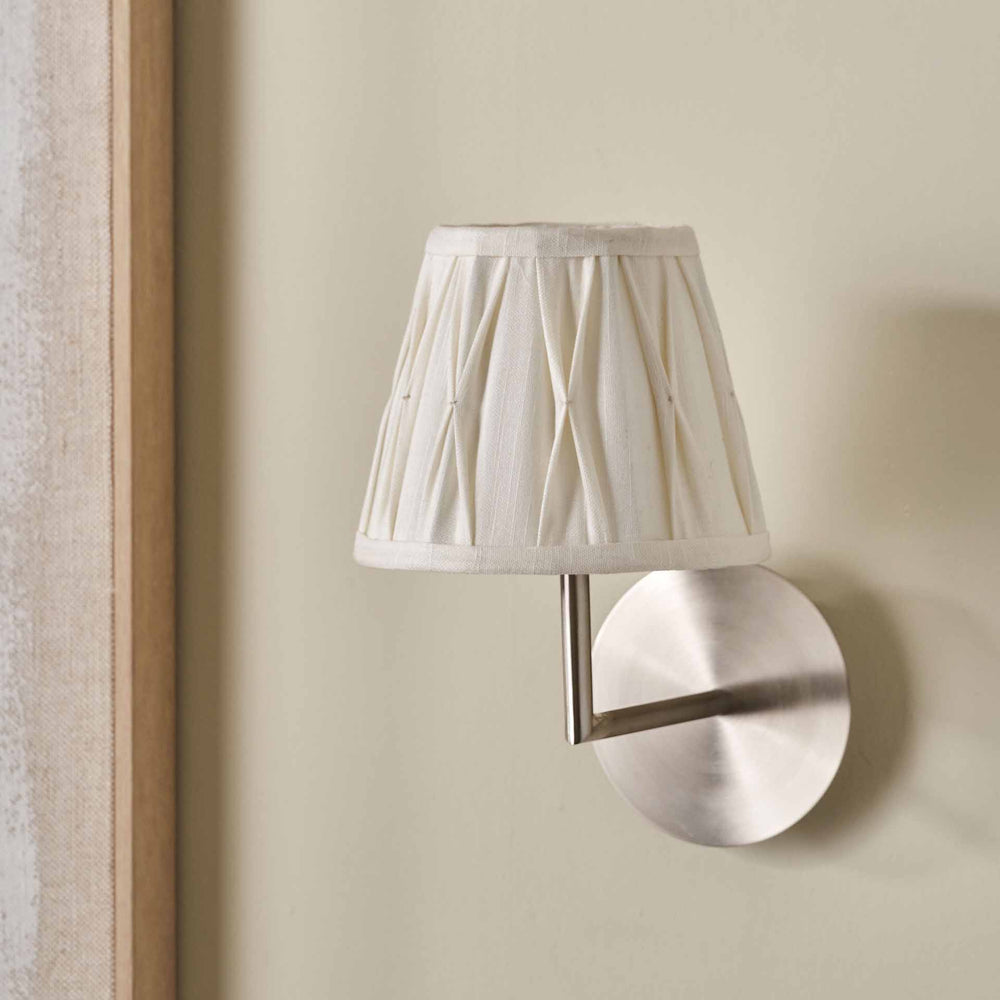 Jani White Linen Cotton Pinch Pleat Tapered Lampshade