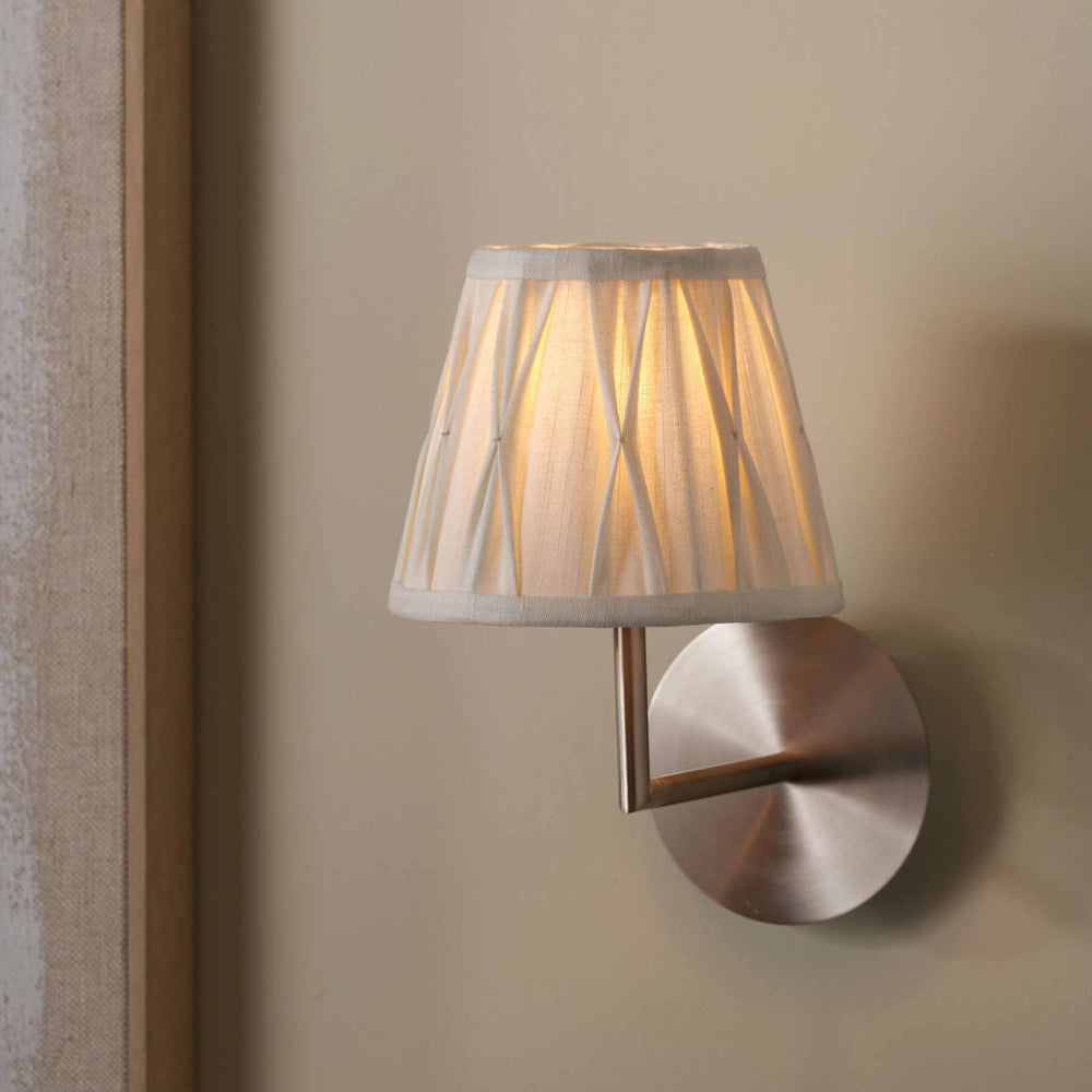 Jani White Linen Cotton Pinch Pleat Tapered Lampshade