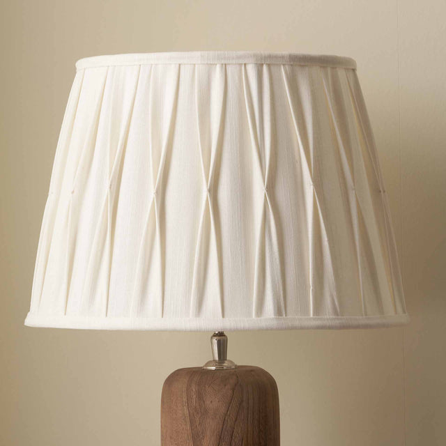 Jani White Linen Cotton Pinch Pleat Tapered Lampshade
