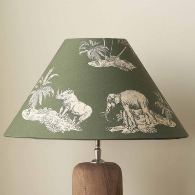 Zola Green Cotton Safari Tapered Lampshade