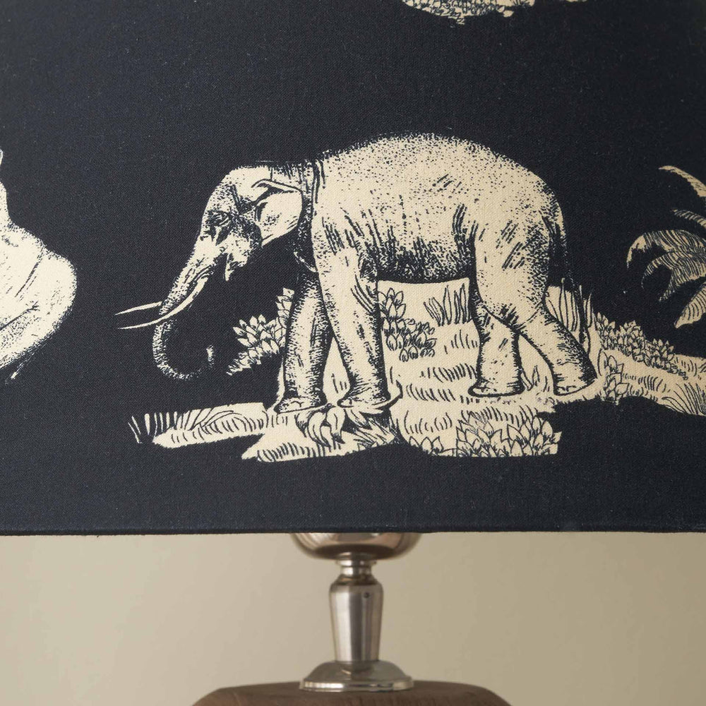 Zola Inky Blue Cotton Safari Tapered Lampshade