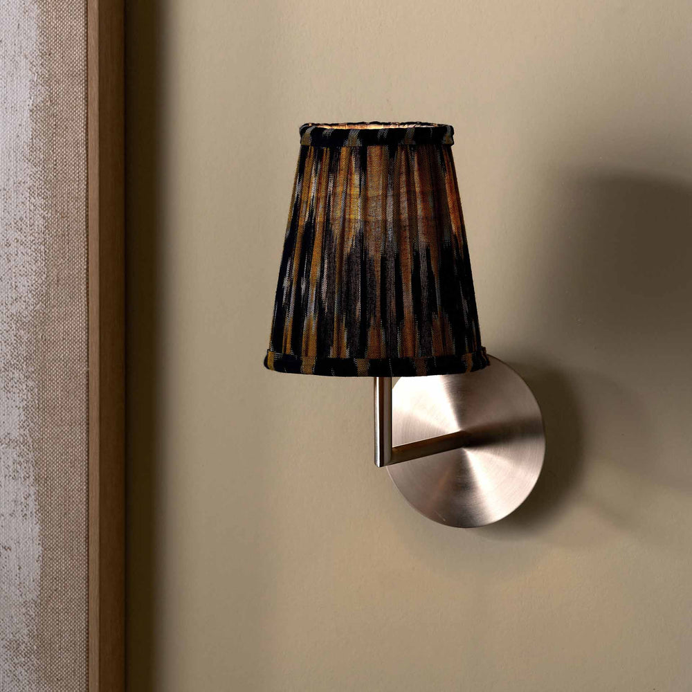 Adana Navy and Yellow Cotton Patterned Mushroom Pleat Lampshade