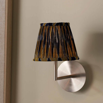 Adana Navy and Yellow Cotton Patterned Mushroom Pleat Lampshade