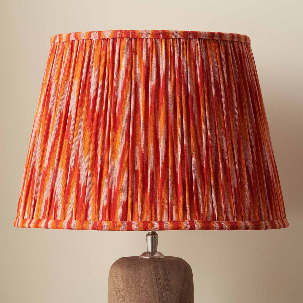 Adana Pink and Orange Cotton Patterned Mushroom Pleat Lampshade