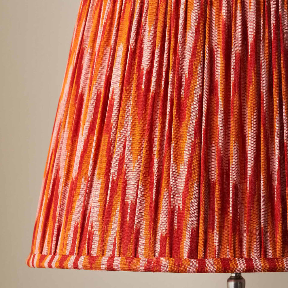 Adana Pink and Orange Cotton Patterned Mushroom Pleat Lampshade