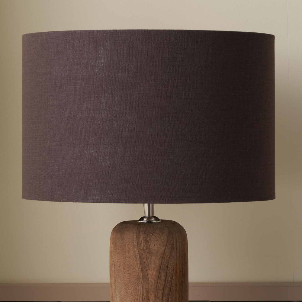 Basilan Chocolate Self Lined Linen Cylinder Lampshade