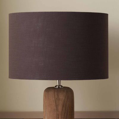 Basilan Chocolate Self Lined Linen Cylinder Lampshade