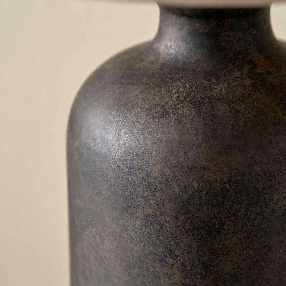 Jiro Matt Bronzed Ceramic Bottle Shaped Table Lamp
