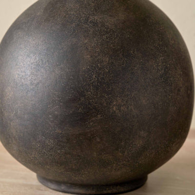 Jiro Matt Bronzed Ceramic Round Table Lamp
