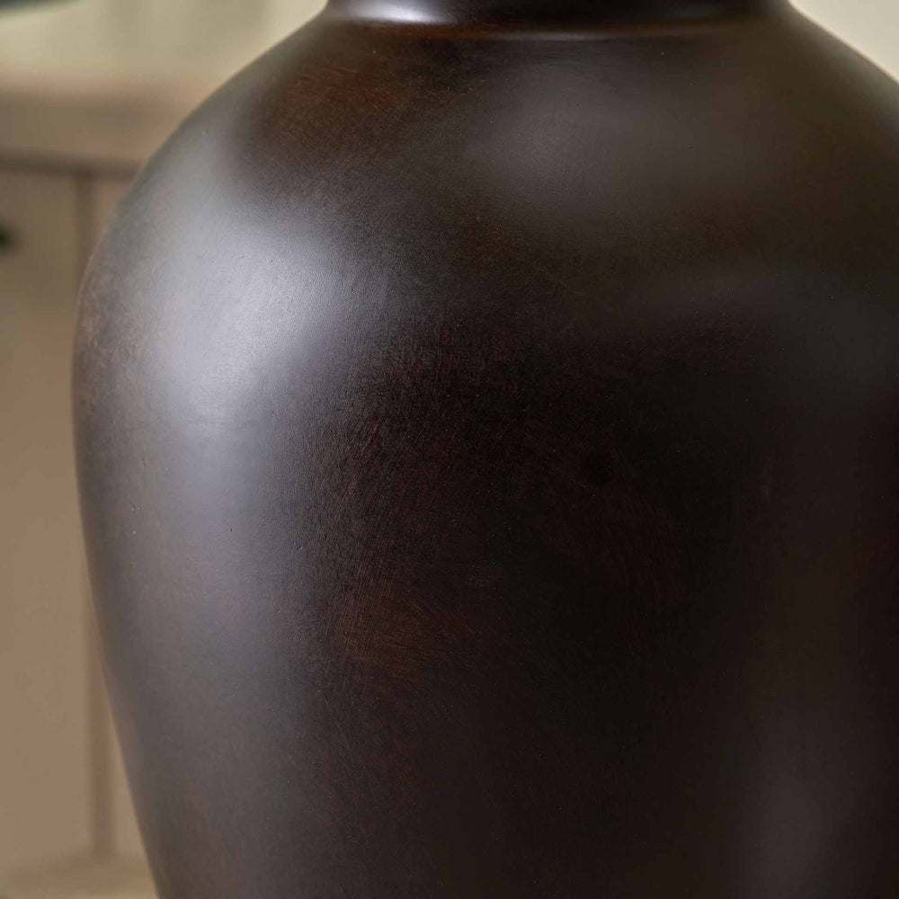 Sable Black Brown Glazed Ceramic Table Lamp