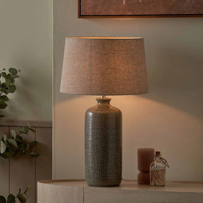 Annecy Slate Grey Textured Ceramic Table Lamp