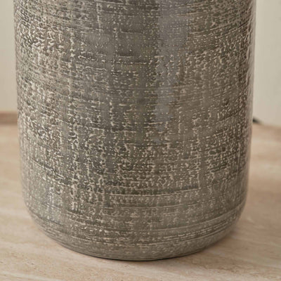 Annecy Slate Grey Textured Ceramic Table Lamp