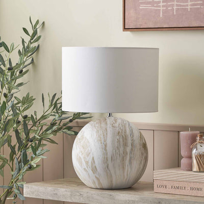 Onyx Grey Large Stone Effect Ceramic Table Lamp