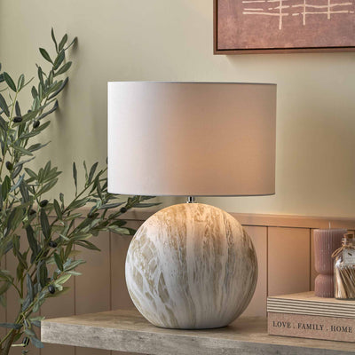 Onyx Grey Large Stone Effect Ceramic Table Lamp