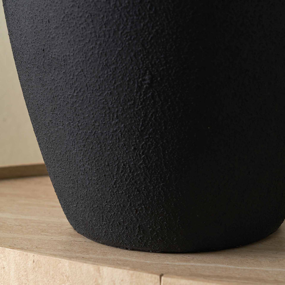 Salto Black Sand Textured Ceramic Table Lamp