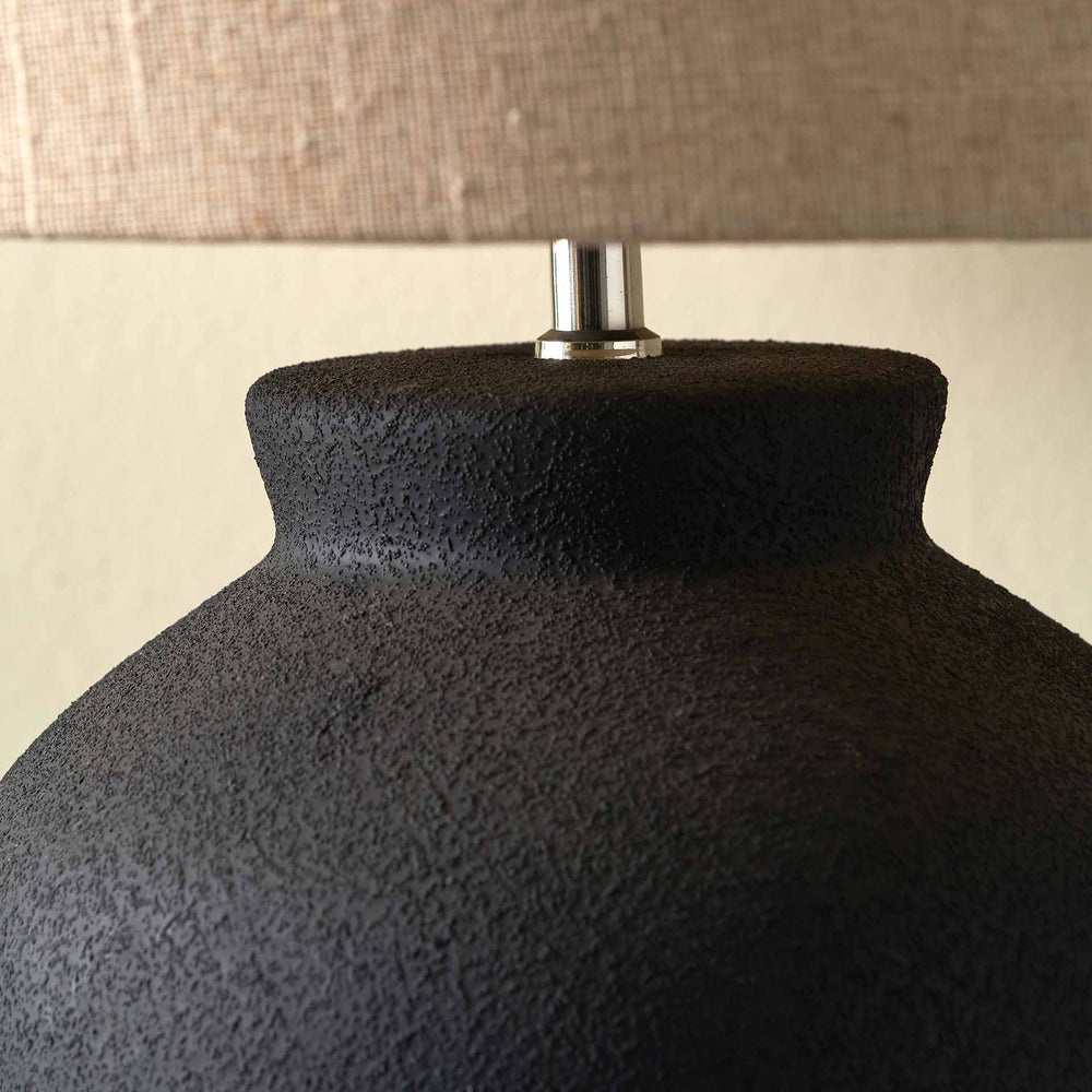 Salto Black Sand Textured Ceramic Table Lamp