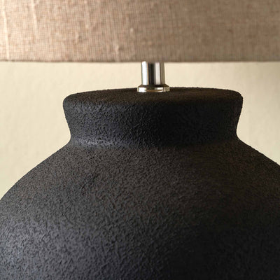 Salto Black Sand Textured Ceramic Table Lamp