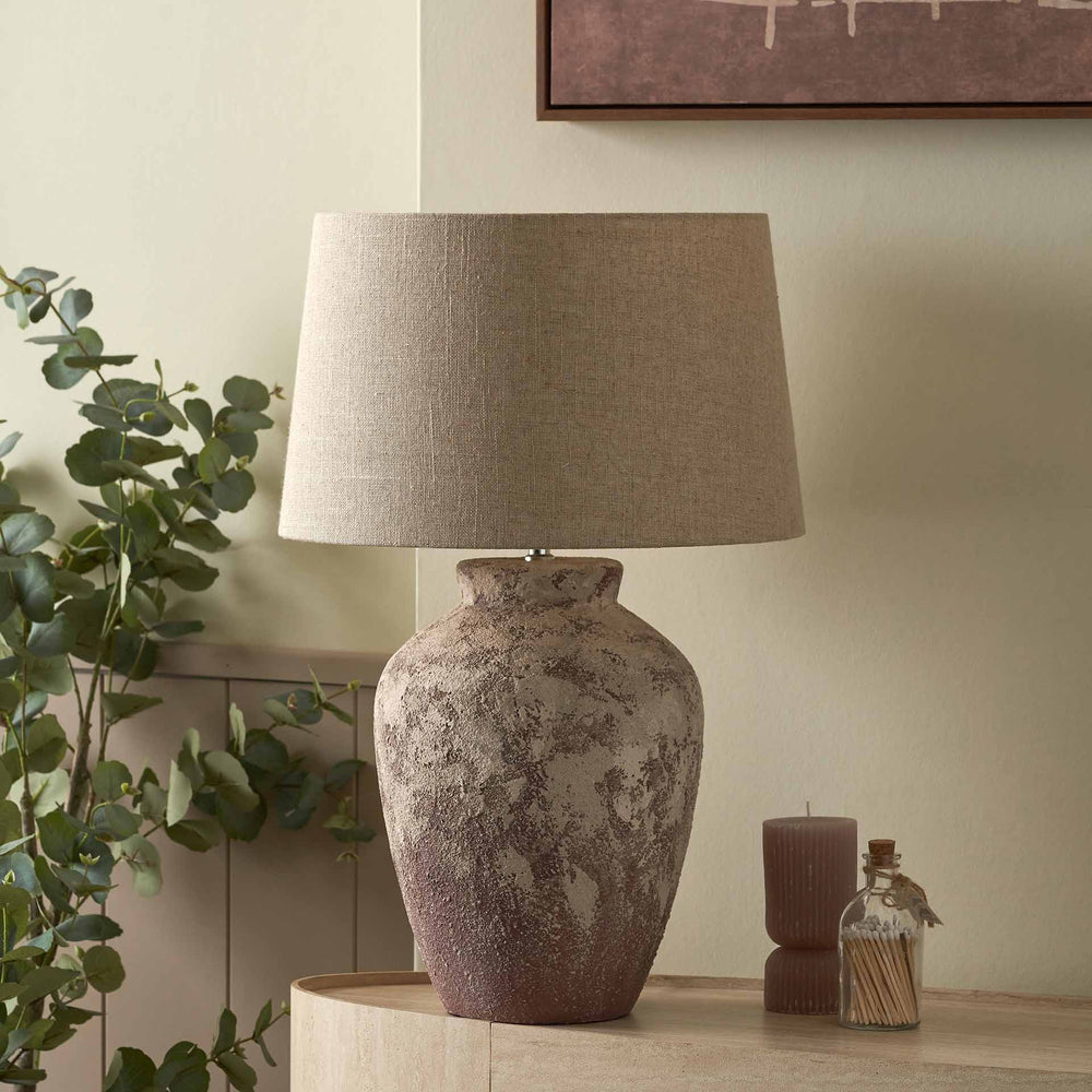 Vinhais Clay Stone Textured Ceramic Table Lamp