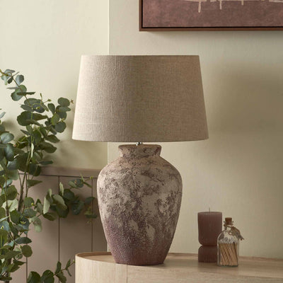 Vinhais Clay Stone Textured Ceramic Table Lamp