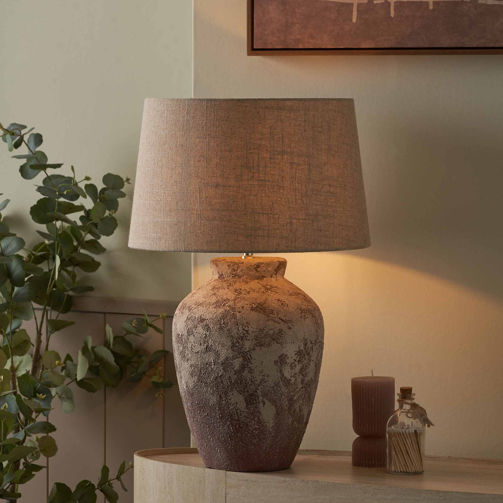 Vinhais Clay Stone Textured Ceramic Table Lamp