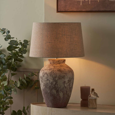 Vinhais Clay Stone Textured Ceramic Table Lamp