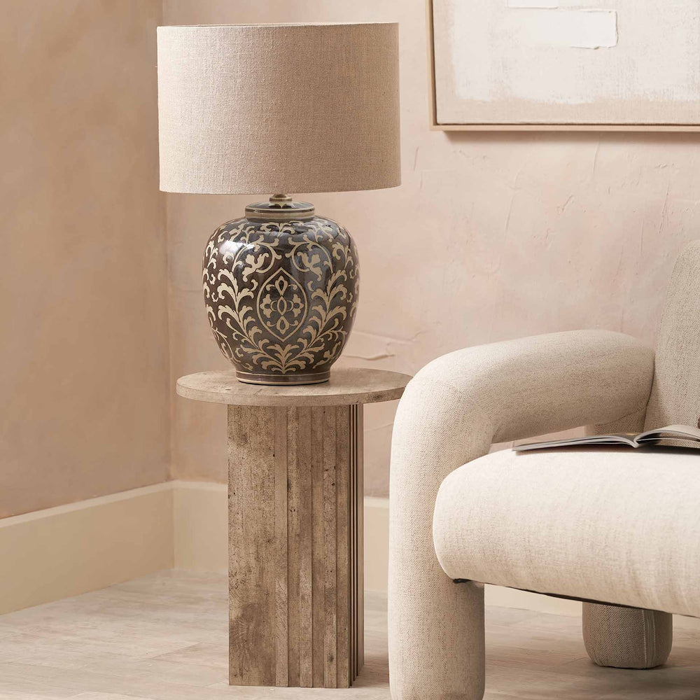Rosa Grey and White Ceramic Table Lamp Base