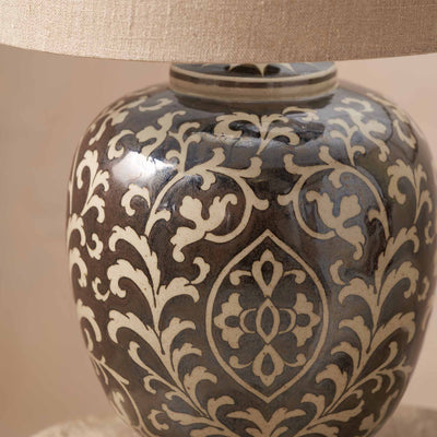 Rosa Grey and White Ceramic Table Lamp Base