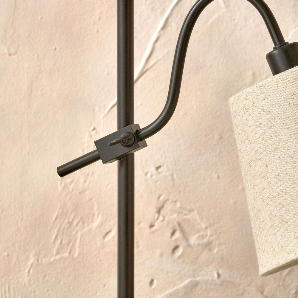 Sorrel Black Metal Curved Arm Table Lamp