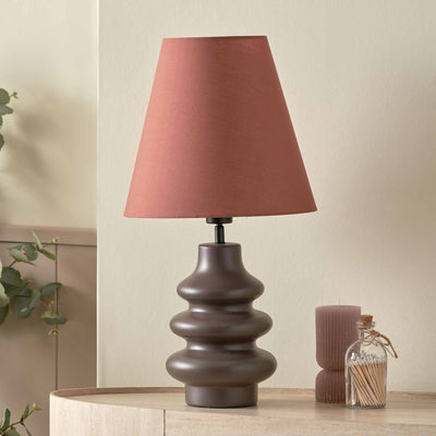 Mira Bitter Chocolate Ceramic Gourd Table Lamp