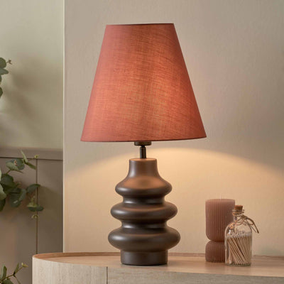 Mira Bitter Chocolate Ceramic Gourd Table Lamp
