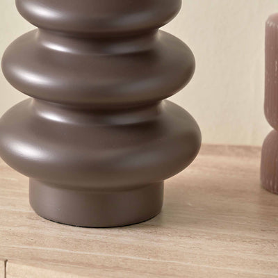 Mira Bitter Chocolate Ceramic Gourd Table Lamp