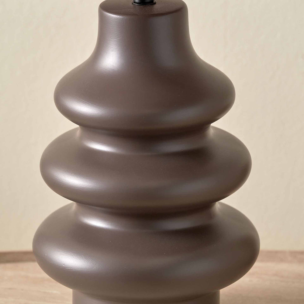 Mira Bitter Chocolate Ceramic Gourd Table Lamp