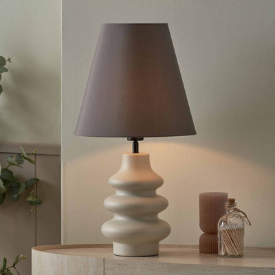 Mira Putty Ceramic Gourd Table Lamp
